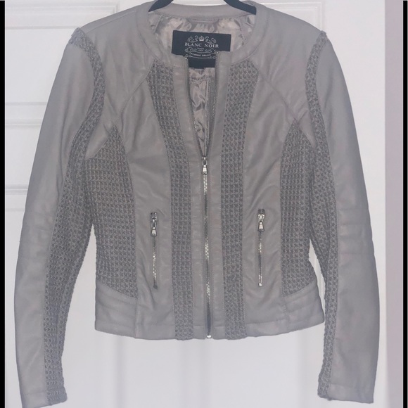 Blanc Noir Grey Moto jacket - Picture 1 of 5